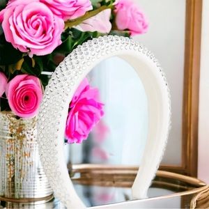 J. Crew Rhinestone-Studded Headband - White
